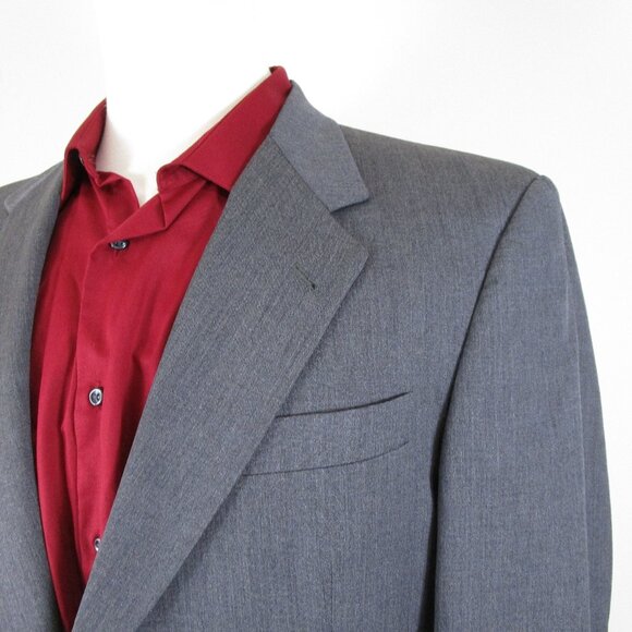 Burberry London Mens Solid Gray Wool Two Button Suit Size 41R Pants 35 X 31 - Picture 2 of 11